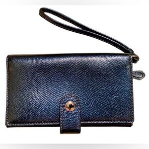 Coach~Metallic Midnight 
Cross grain Leather Wallet/Clutch
Wristlet
F53311